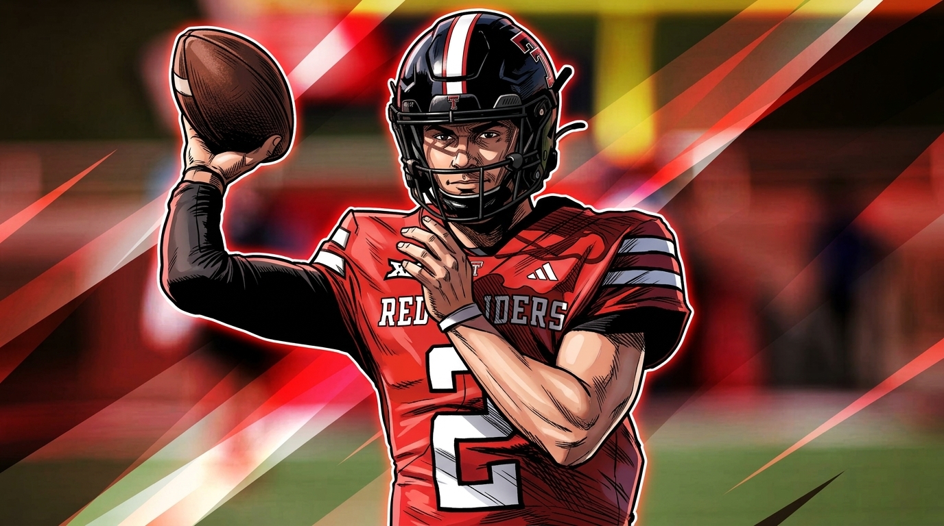 Brendan Sorsby Texas Tech Red Raiders comic book geometric light streaks effect