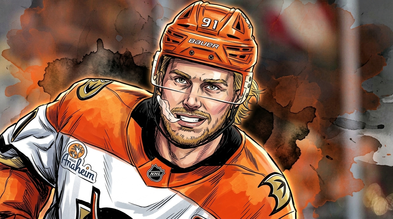 Leo Carlsson on the ice for the Anaheim Ducks — Swipe Sports