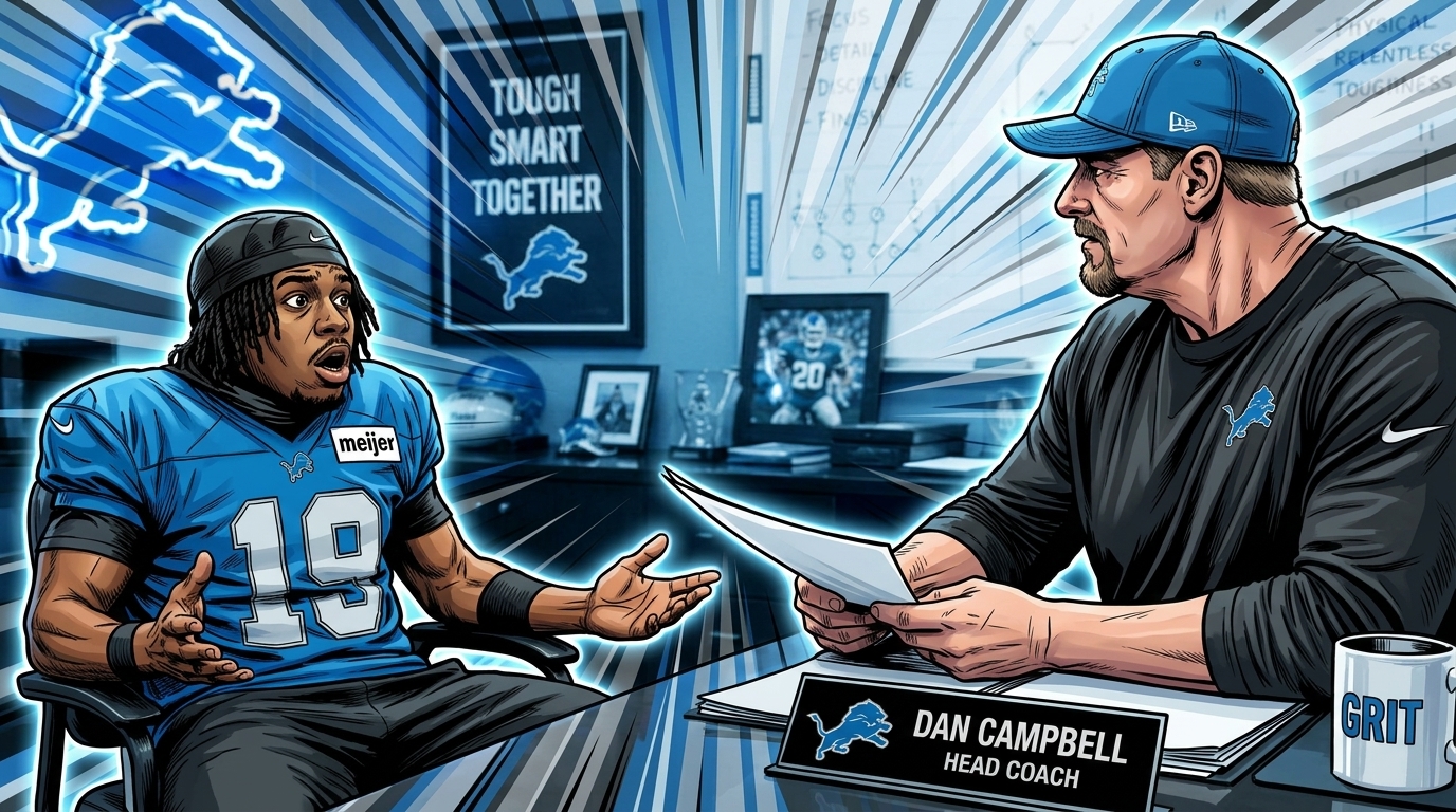 Greg Dortch, Detroit Lions, in comic book style with a shockwave effect — Swipe Sports