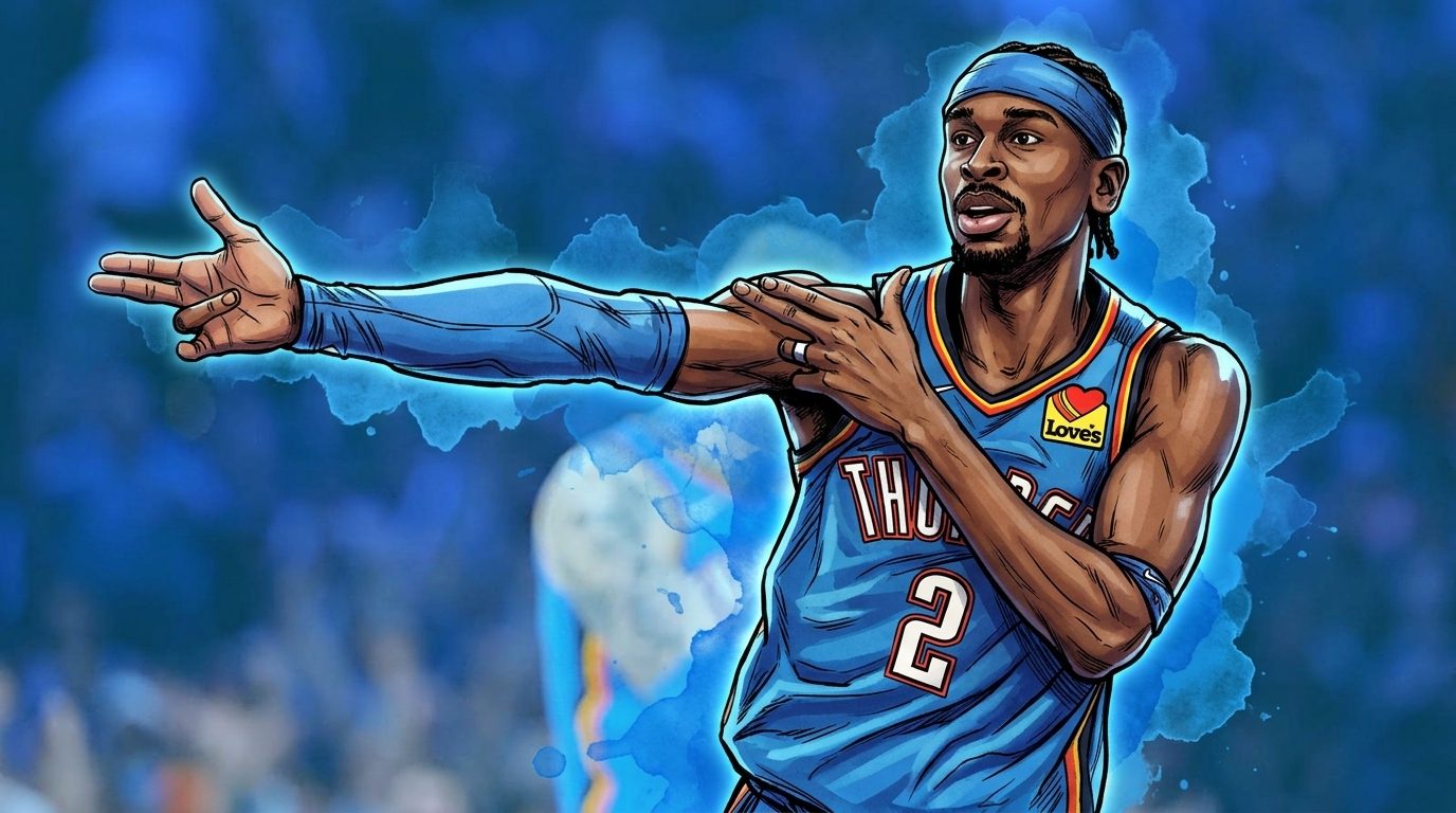 Shai Gilgeous-Alexander in action for the Oklahoma City Thunder — Swipe Sports