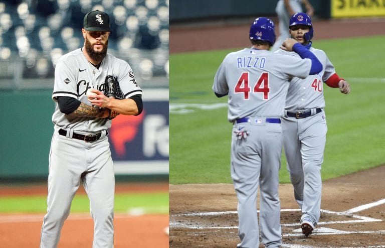 Cubs White Sox Players out in Chicago