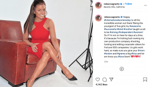 Hot TV reporter Rebecca Grant shows some skin to celebrate Bills win